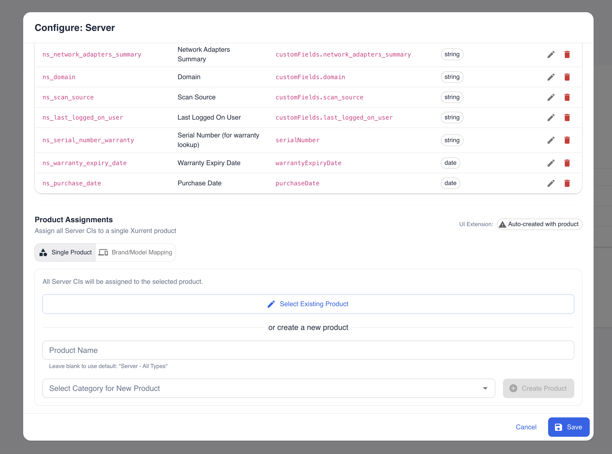 Single Product Mapping