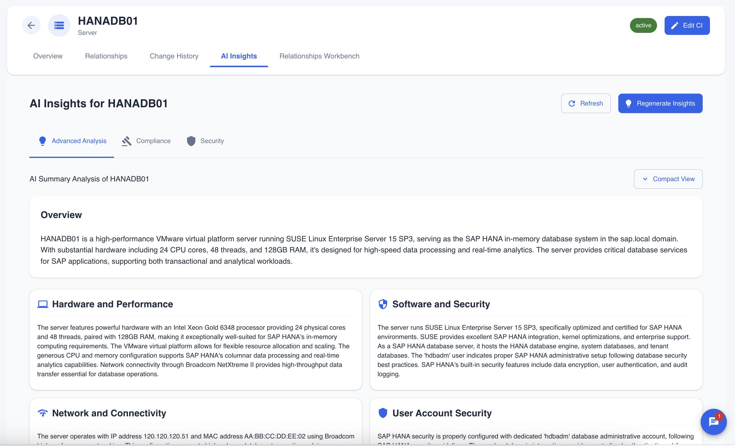 AI Insights Tab - Advanced Analysis View