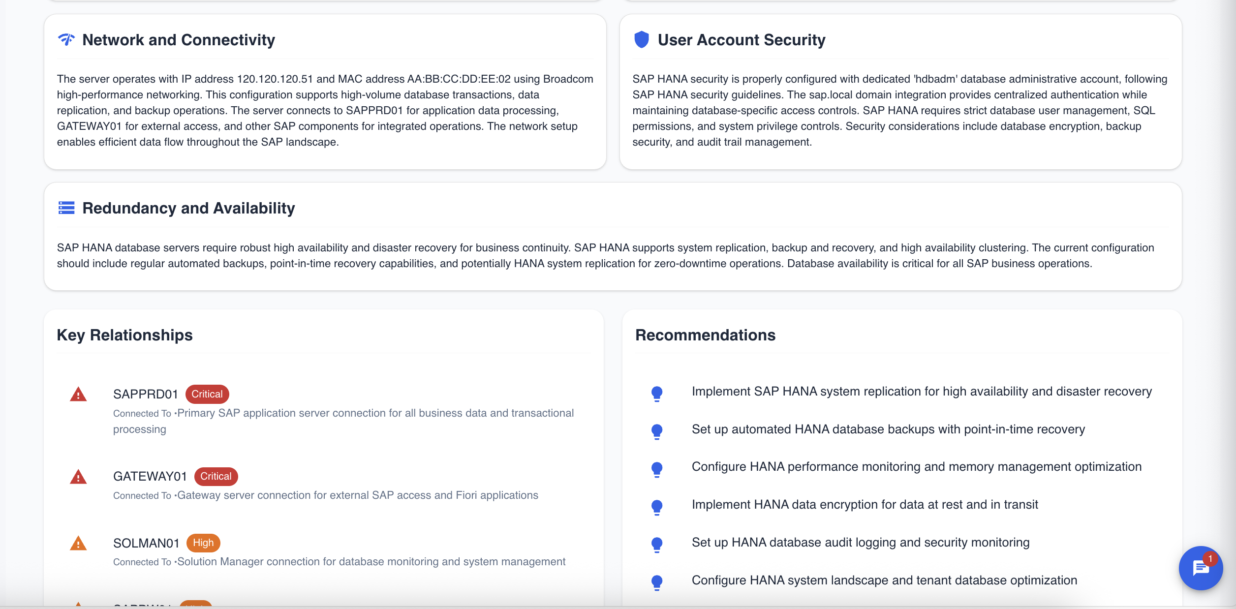 AI Insights - Analysis Sections