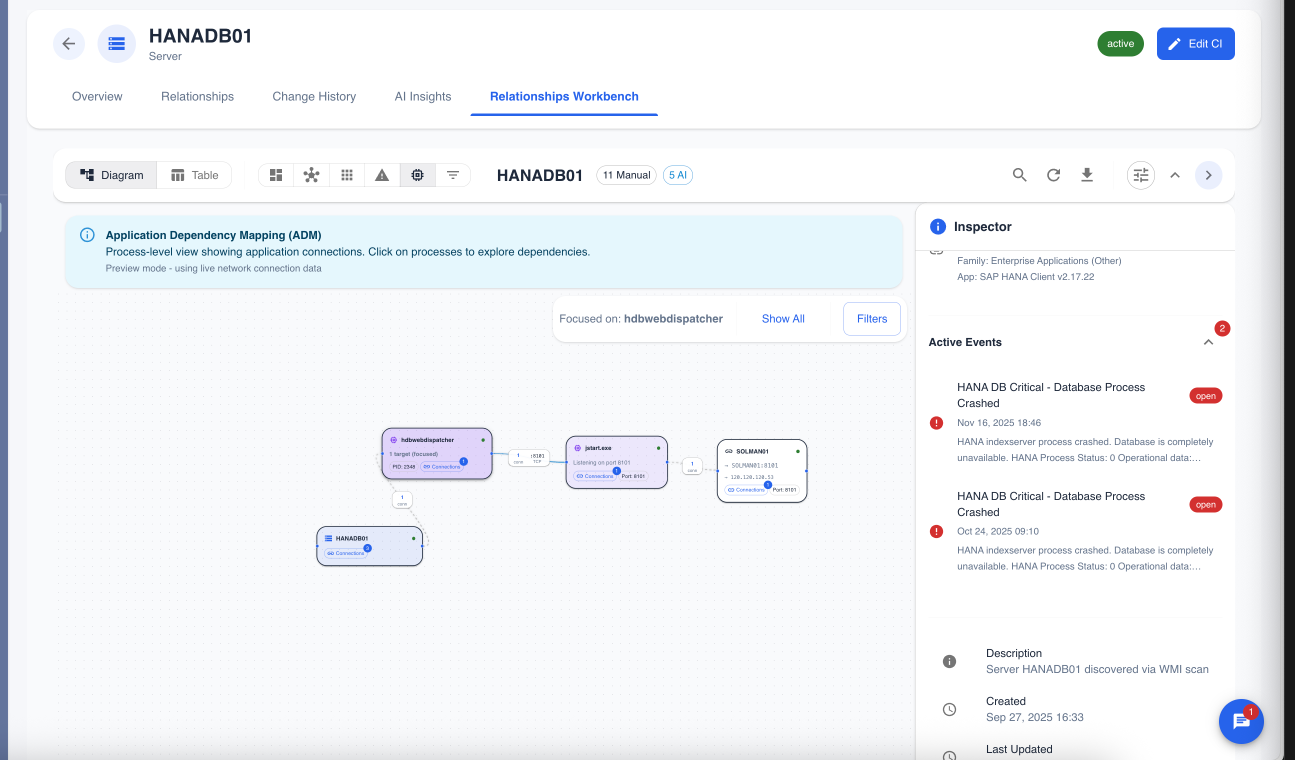Process Dependency View
